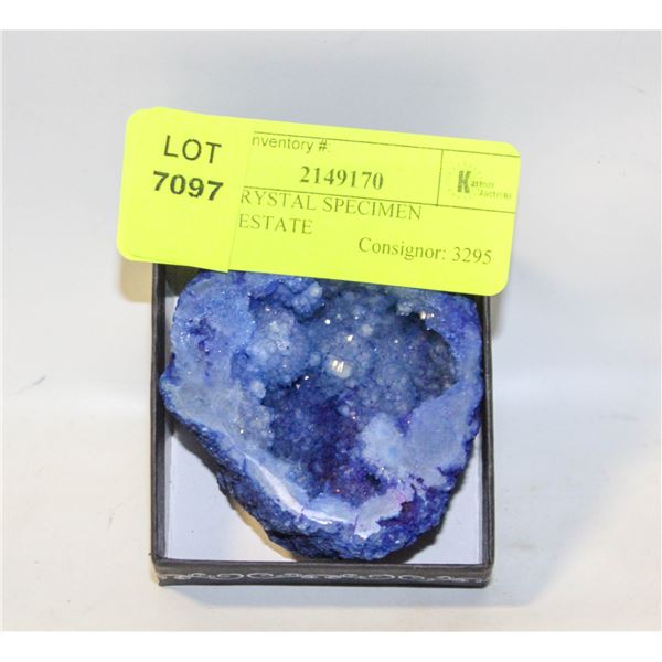 BLUE CRYSTAL SPECIMEN STONE-ESTATE