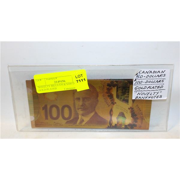 NOVELTY BILLS $50 & $100 DOLLAR GOLD PLATED