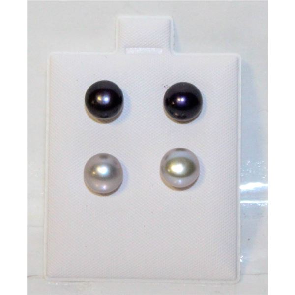 #64- NATURAL AKOYA PEARL STUD EARRINGS 2 SET