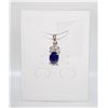 Image 1 : #123-NATURAL HEATED BLUE SAPPHIRE & CZ PENDANT