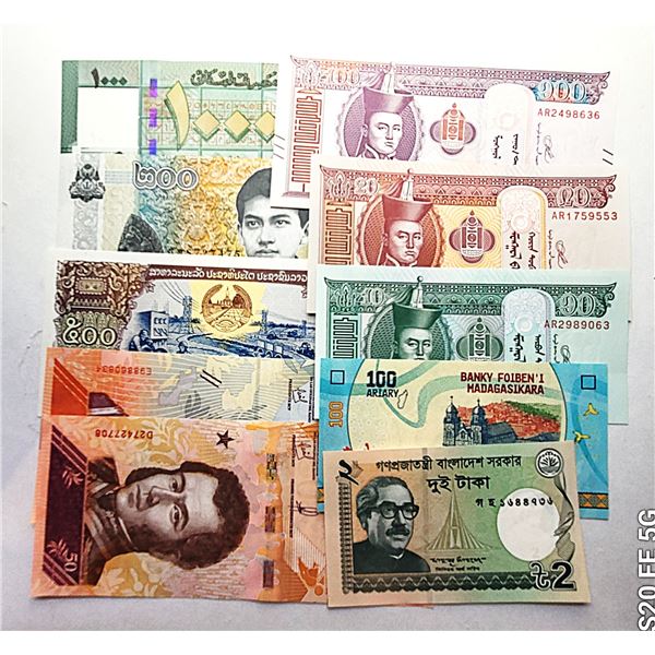 11)  LOT OF 10 UNCIRCULATED WORLD BANK