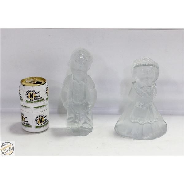 ESTATE GLASS BOY AND GIRL ORNAMENT