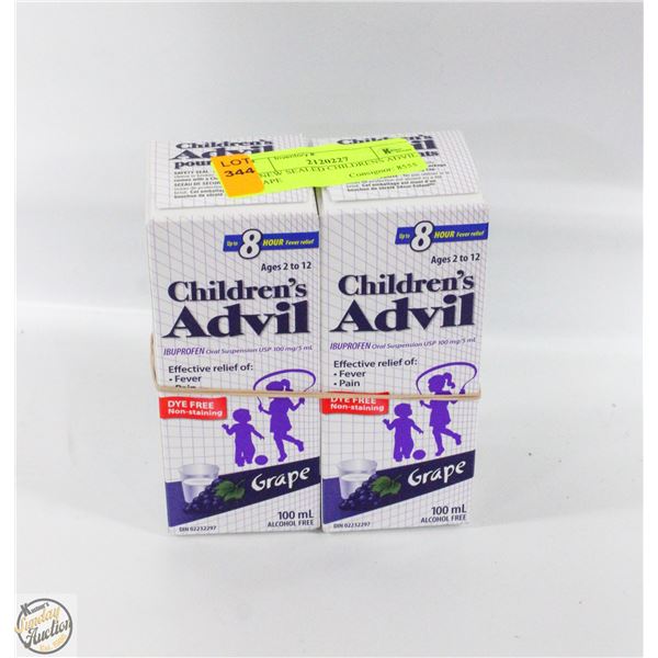 (2) NEW SEALED CHILDRENS ADVIL GRAPE