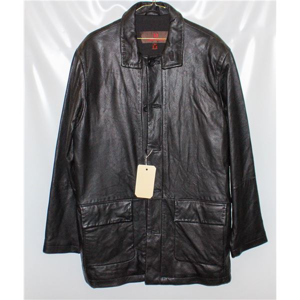 DANIER MEN'S BLACK LEATHER JACKET SZ SMALL