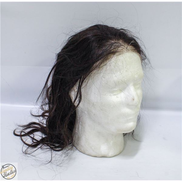 100% HUMAN HAIR WAVE FULL FRONTAL 14" WIG COLOR 2B