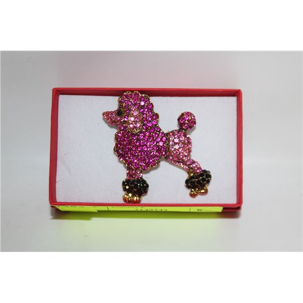 NEW POODLE BROOCH IN PINK & MORE