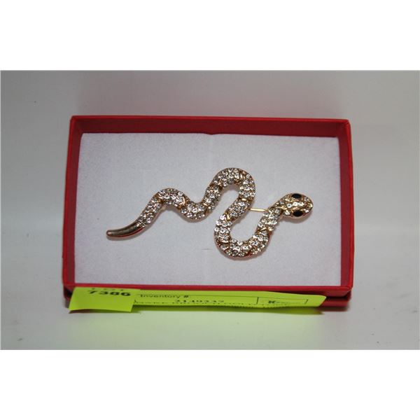 NEW SNAKE BROOCH GOLD TONE WITH