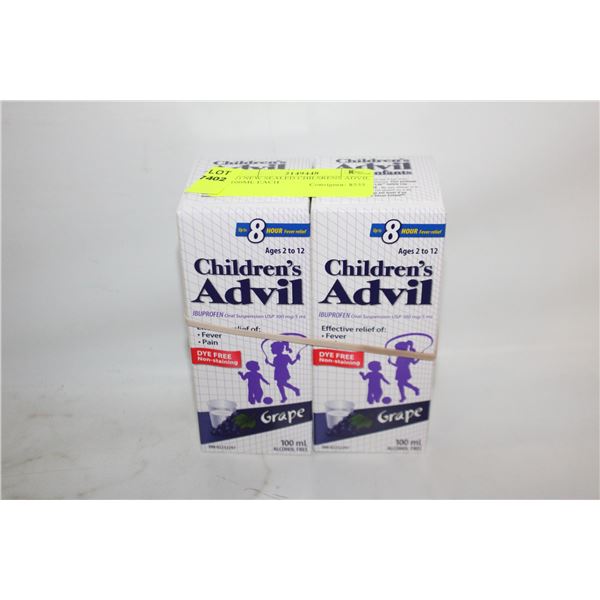 (2) NEW SEALED CHILSRENS ADVIL 100ML EACH