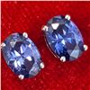 Image 1 : SILVER TANZANITE(1.8CT) RHODIUM PLATED EARRINGS