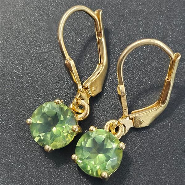 GOLD PLATED SILVER GREEN QUARTZ(1.8CT) GOLD