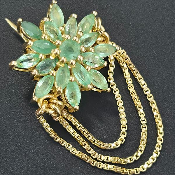 GOLD PLATED SILVER EMERALD(1.45CT)