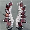 Image 1 : SILVER GARNET(2.3CT) RHODIUM PLATED EARRINGS
