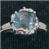 Image 1 : SZ 8 SILVER BLUE TOPAZ(3.1CT) RHODIUM PLATED RING