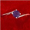 Image 1 : SZ 8.5 SILVER AMETHYST(0.5CT) RHODIUM PLATED RING