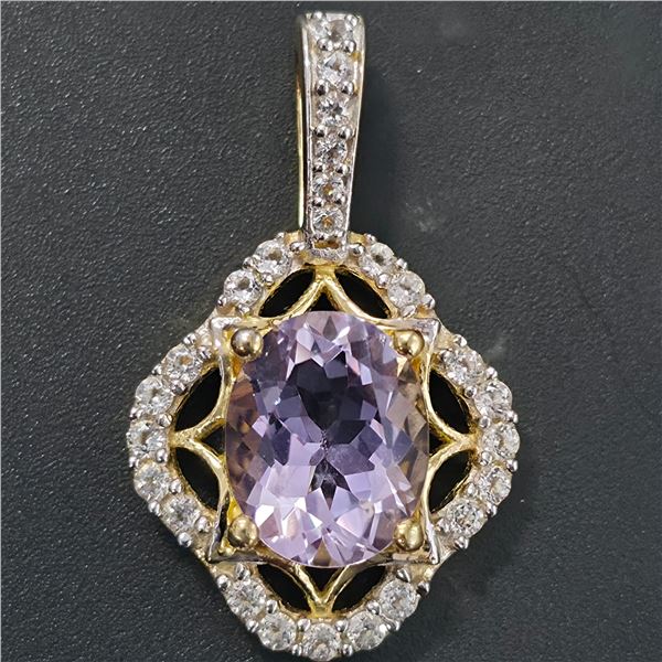 GOLD PLATED SILVER ROSE THE FRANCE CZ (2.1CT)