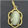 Image 1 : GOLD PLATED SILVER CATS EYE(8.1CT) GOLD RHODIUM