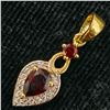 Image 1 : GOLD PLATED SILVER GARNET CZ(0.92CT) GOLD