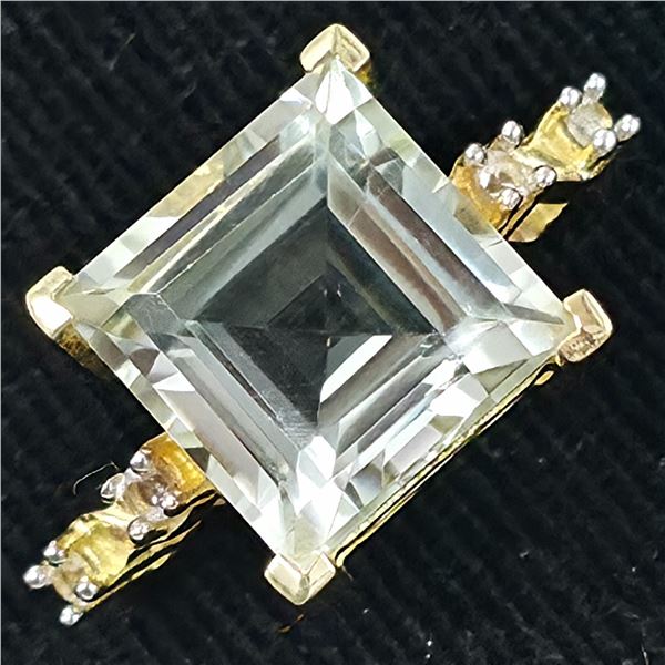 GOLD PLATED SILVER AMETHYST WHITE TOPAZ(7.2CT)