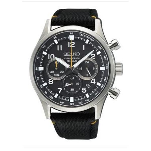 BRAND NEW SEIKO BLACK DIAL MEN'S WATCH