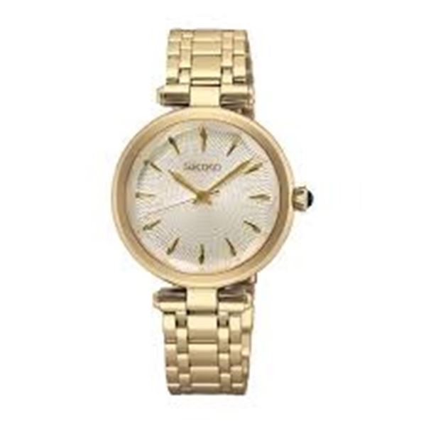 BRAND NEW SEIKO LADIES QUARTZ GOLD DIAL WATCH