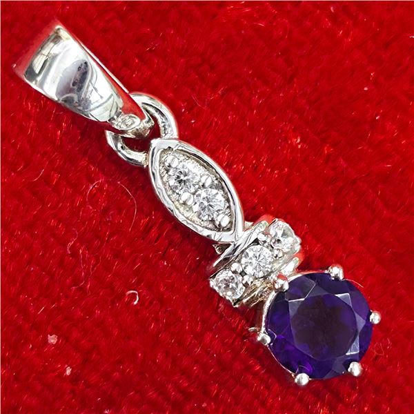 SILVER AMETHYST (0.4CT) RHODIUM PLATED