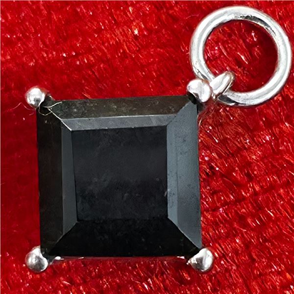 SILVER BLACK SPINEL (1.45CT) RHODIUM PLATED