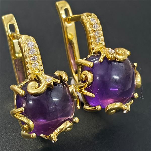 GOLD PLATED SILVER AMETHYST (6.3CT) GOLD RHODIUM