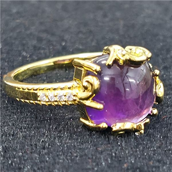 GOLD PLATED SILVER AMETHYST(3.6CT) GOLD RHODIUM