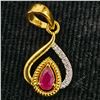 Image 1 : GOLD PLATED SILVER RUBY WHITE TOPAZ(0.45CT) GOLD