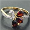Image 1 : GOLD PLATED SILVER GARNET CZ(1.4CT) GOLD