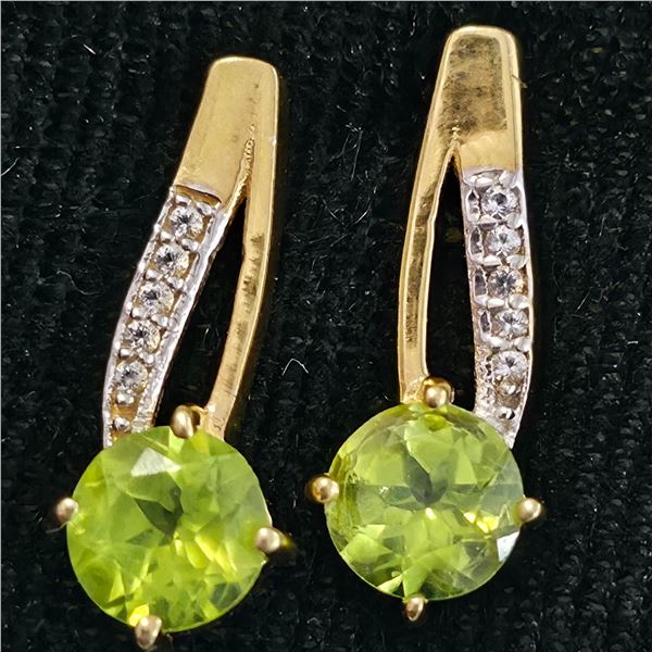 GOLD PLATED SILVER PERIDOT CZ(1.45CT) GOLD