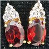 Image 1 : GOLD PLATED SILVER GARNET CZ(1.15CT) GOLD RHODIUM