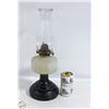 Image 1 : VINTAGE KEROSENE OIL LAMP BLACK AND WHITE