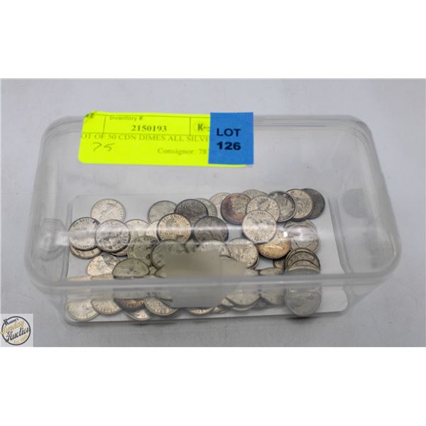 LOT OF 75 CDN DIMES ALL SILVER