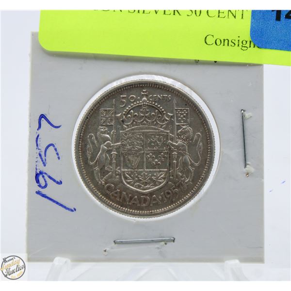 1957 CDN SILVER 50 CENT COIN