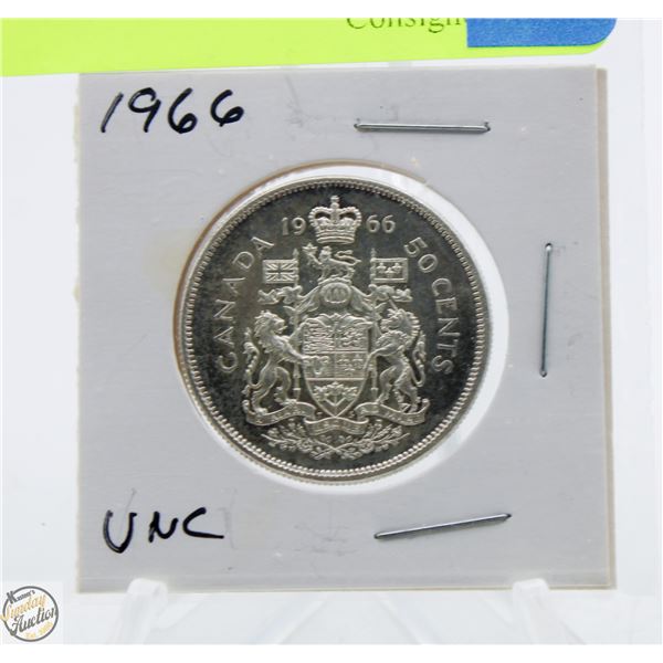 1966 CDN SILVER 50 CENT COIN