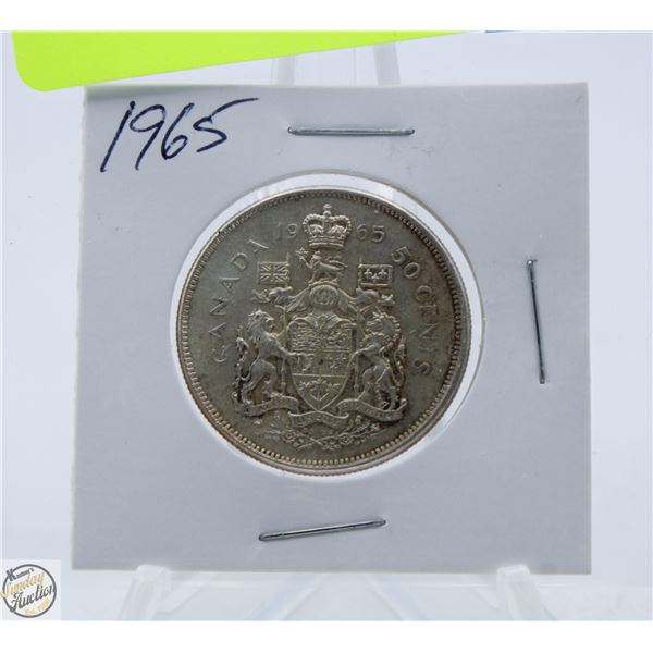1965 CDN SILVER 50 CENT COIN