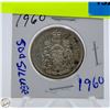 Image 1 : 1960 CDN SILVER 50 CENT COIN