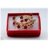 Image 1 : NEW RHINESTONE FLOWER BROOCH RED &