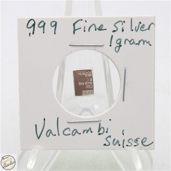 #3625- CANADIAN .999 FINE SILVER 1 GRAM TOKEN VALC