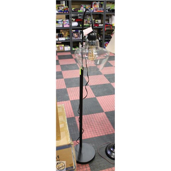 BRAND NEW VALENCIA ARC FLOORLAMP WITH GLASS SHADE