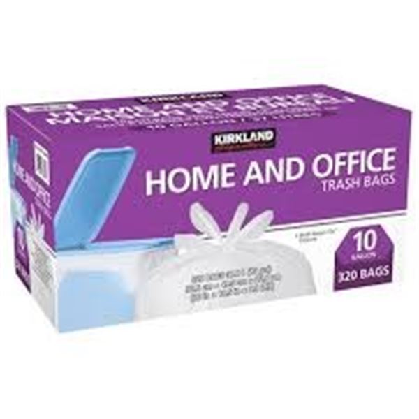 NEW W BOX 320 BAGS KIRKLAND HOME & OFFICE TRASH