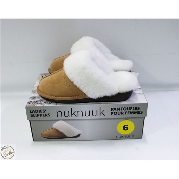 BRAND NEW NUKNUUK SIZE 6 WOMENS SHEEPSKIN/SUEDE