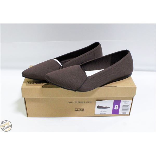 CALL IT SPRING DARK BROWN WOMENS FLAT SHOES SIZE 8
