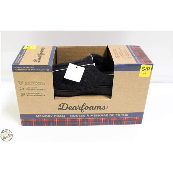DEARFOAMS MEMORY FOAM MENS SLIPPERS SMALL