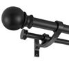 Image 1 : BRAND NEW LWIIOM DOUBLE CURTAIN RODS 28-48" BLACK