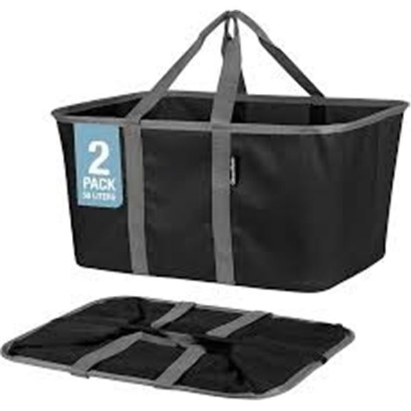 NEW 2PK CLEVERMADE FOLDABLE TOTE BAG