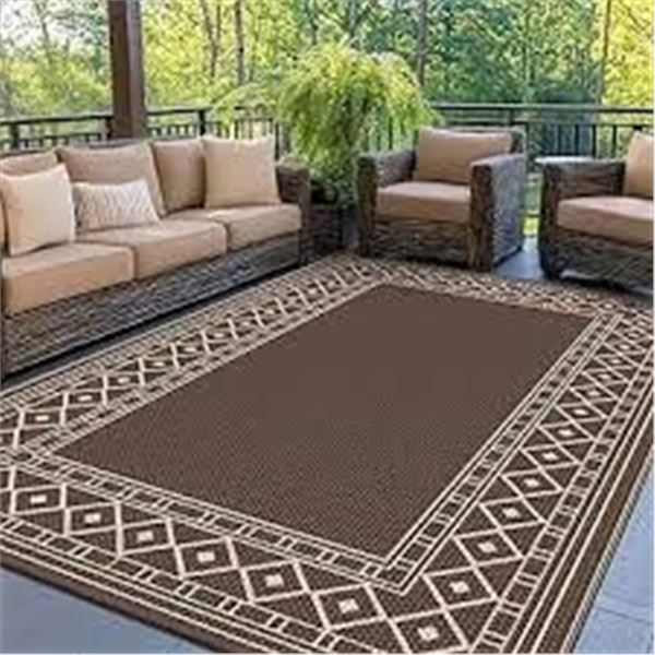 BRAND NEW GENIMO 8 X 10' OUTDOOR RUG COFFEE BEIGE