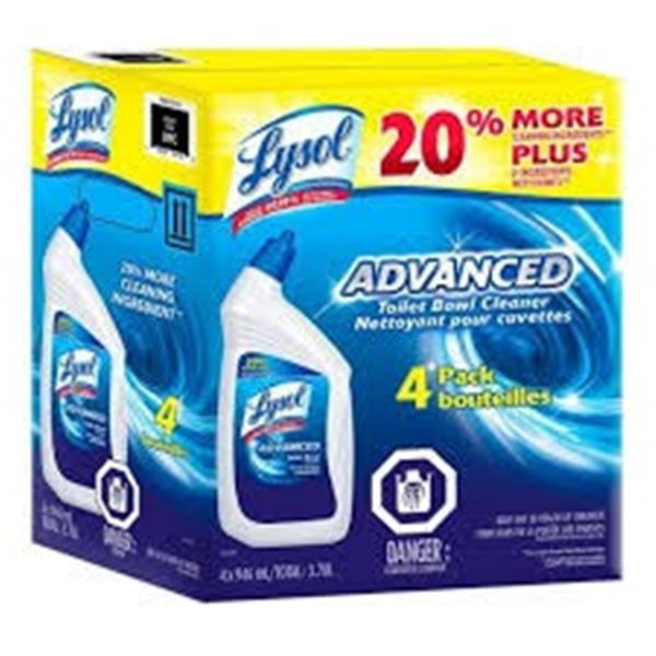 NEW W BOX 4 X 946ML LYSOL ADVANCED TOILET BOWL