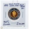 Image 1 : 1999 92.5% SILVER 2 DOLLARS WITH GOLD PLATED INNER